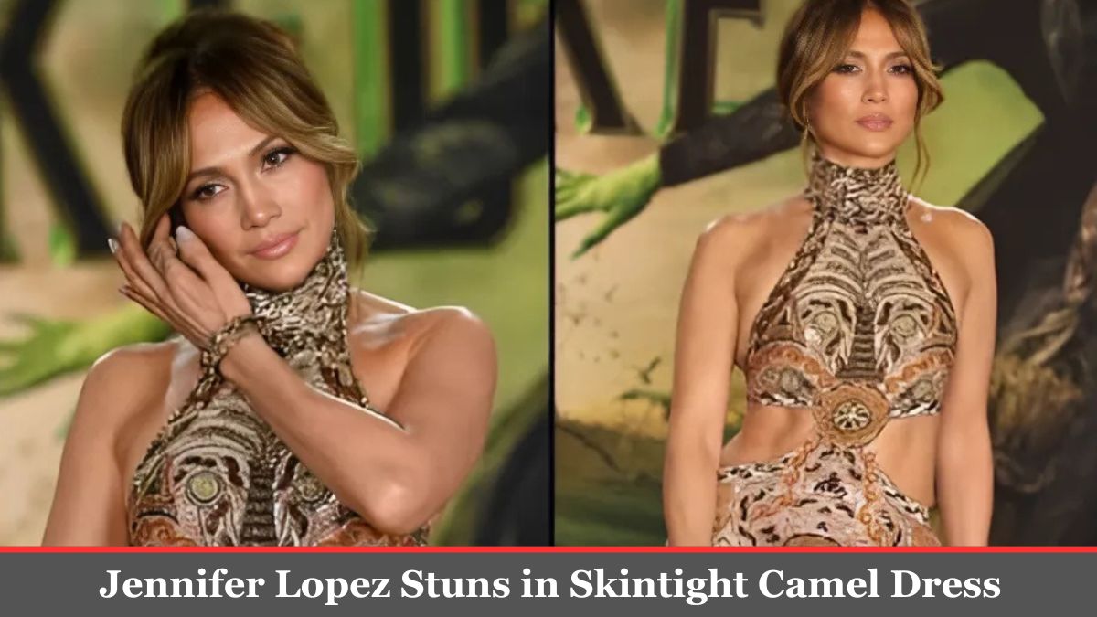 Jennifer Lopez Stuns in Skintight Camel Dress, Setting the Bar for Timeless Glamour