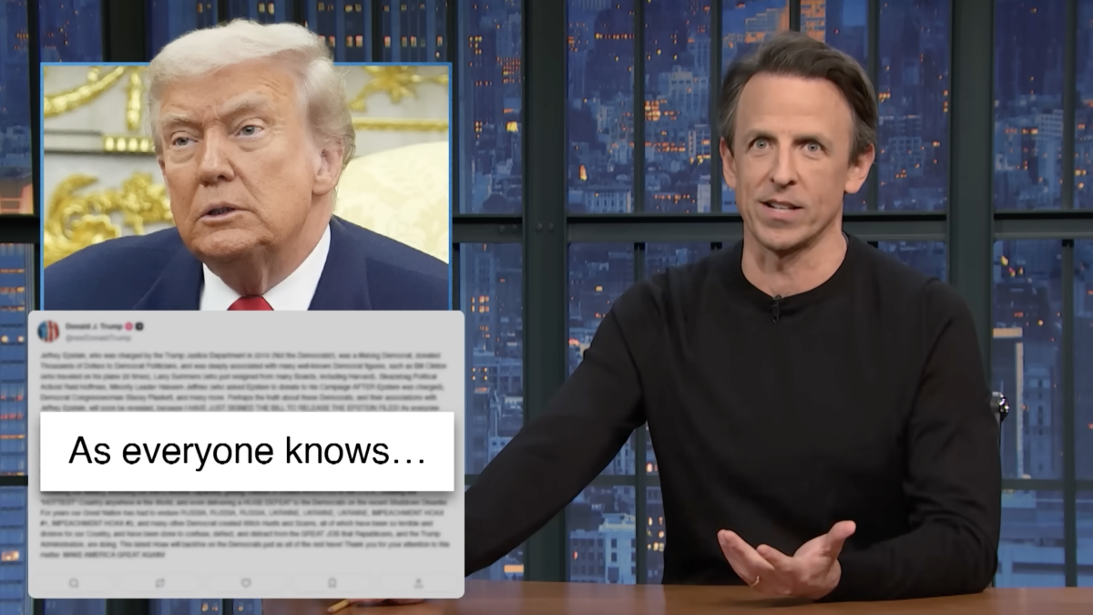 Seth Meyers unpacks Trump's lengthy Epstein rant on Truth Social